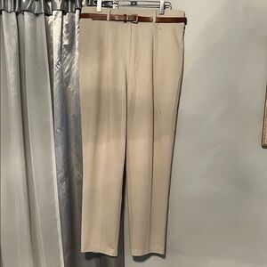 Straight Leg Women's Dress Pants in Beige